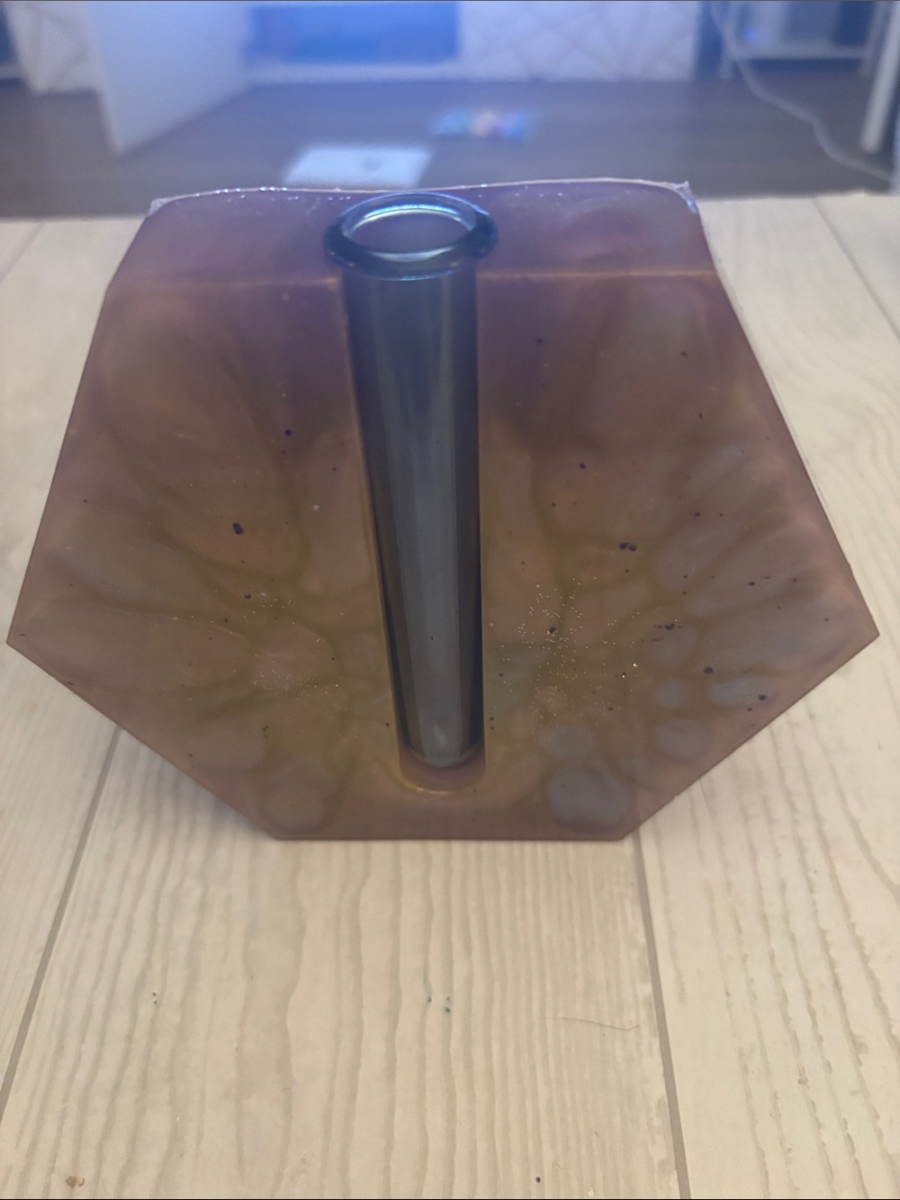 Smoky Purple Hexagonal Bud Vase - Home Accents